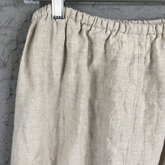 Boheme 3 Skirt Womens 10 US Beige Linen Lagenlook Boho Minimalist Airy Beach - Picture 11 of 16